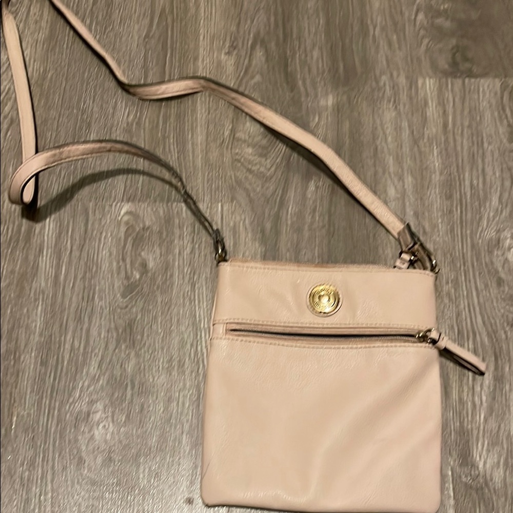 Tommy John Cream Crossbody Bag with Gold-Tone Closure